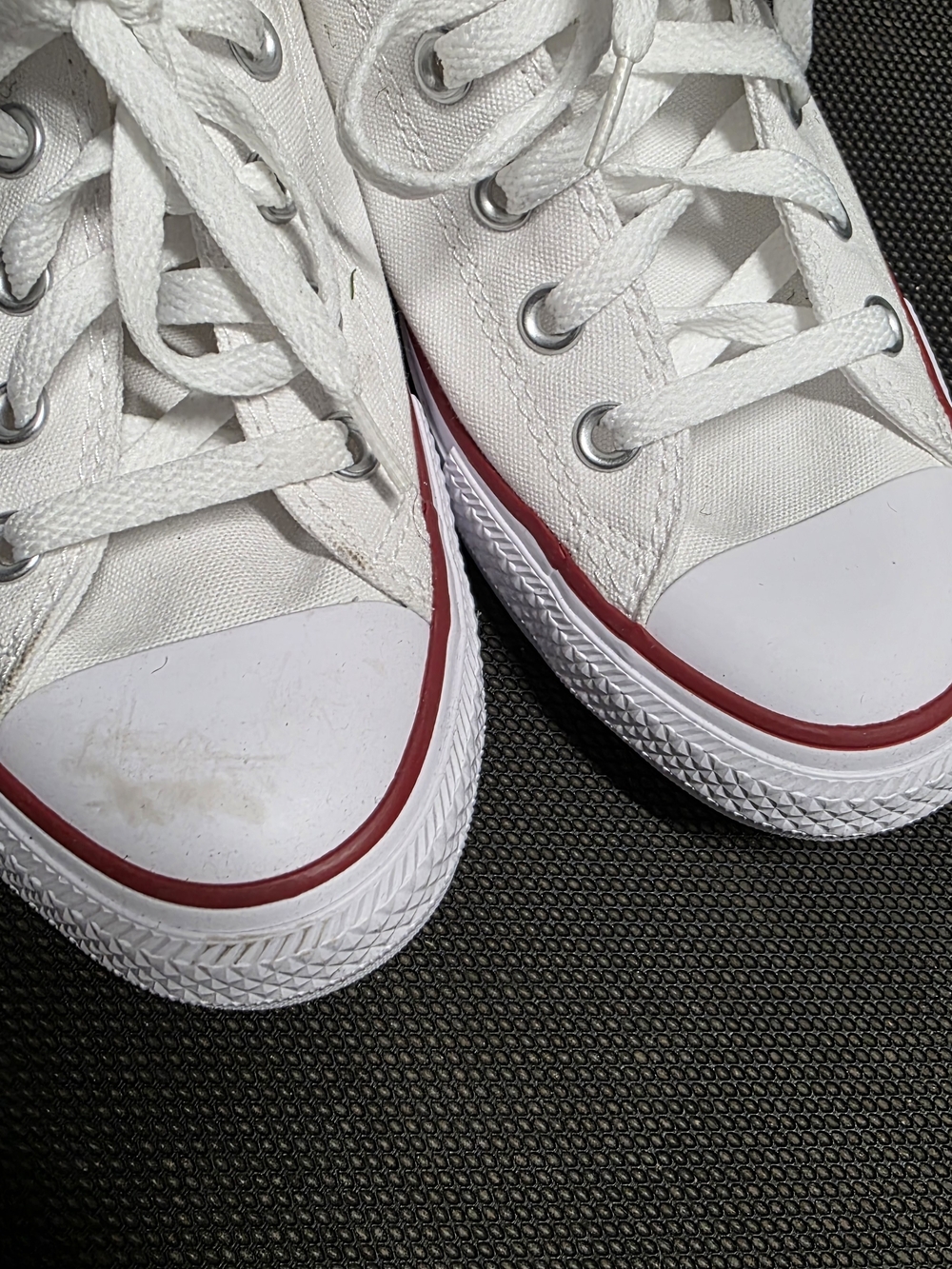 Converse All Star Low Top Sneakers - White with Red Trim - Picture 8 of 8